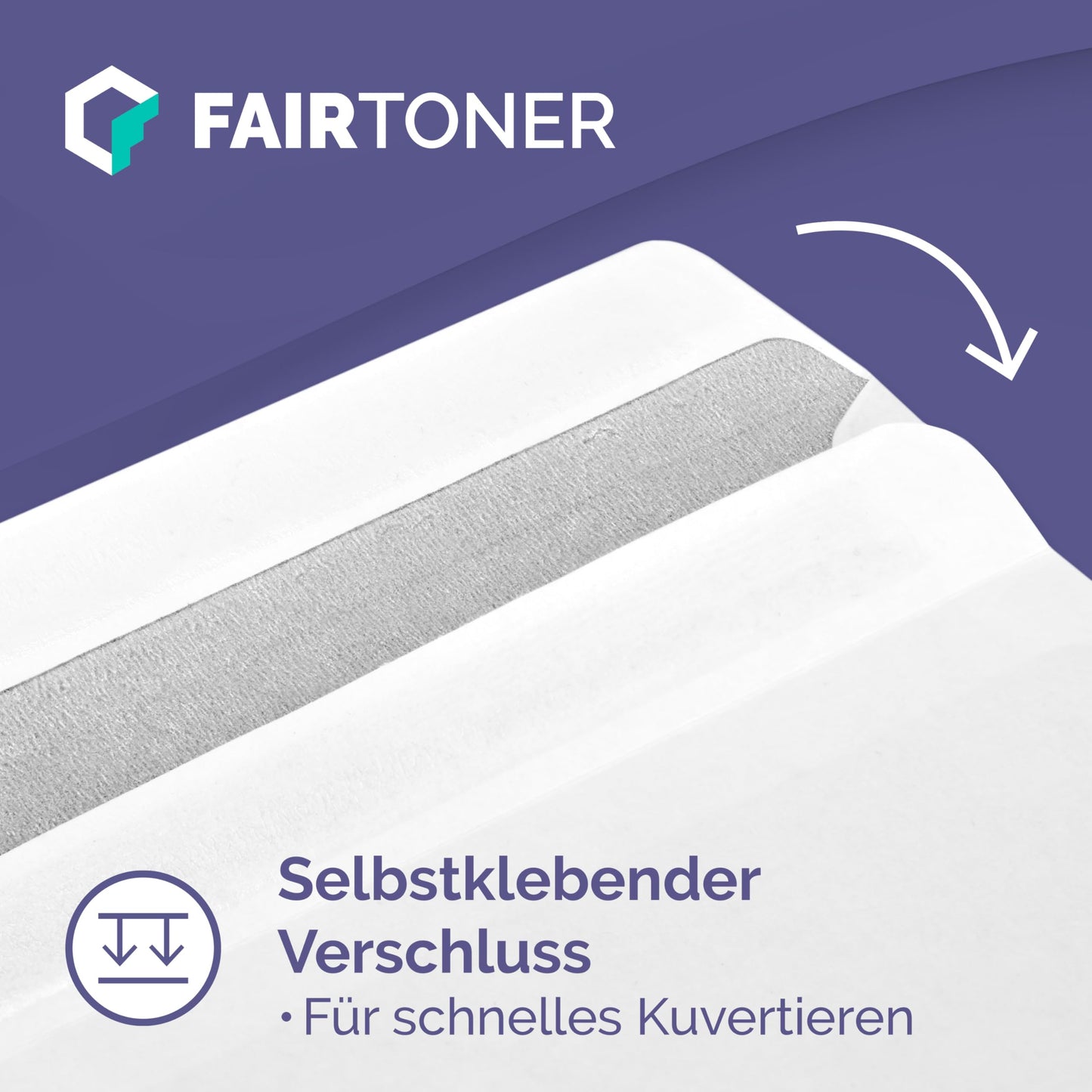 FairToner DL envelopes with window (1,000 pieces) self-adhesive, window envelopes 22 x 11 cm white