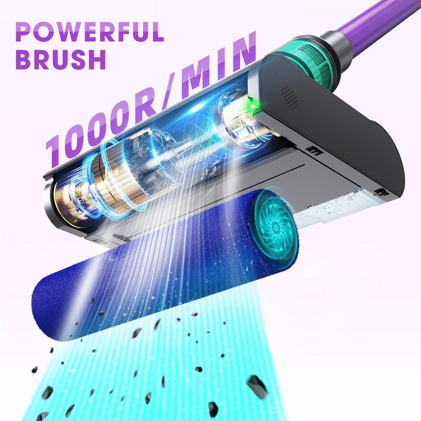Brush attachment compatible with Dyson V7 V8 V10 V11 V15 vacuum cleaners. Electric floor mop with clean and dirty water tank for pet hair, carpets, and hard floors.