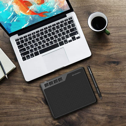 GAOMON S620 graphic tablet, pen tablet with 4 buttons and pen, drawing tablet for OSU, painting, working & learning