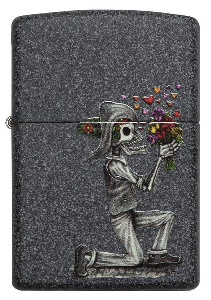 ZIPPO - Day of Dead Skulls 2-piece Set - Iron Stone - Storm lighter, refillable, in a high-quality gift box