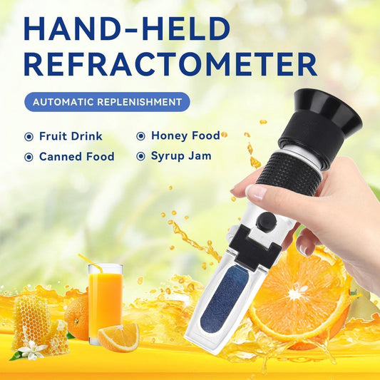 Refractometer Hydrometer, Refractometer Brix sugar, Antifreeze refractometer, 0-90% Brix meter refractometer Portable handheld refractometer for measuring sugar content, tester automatic.