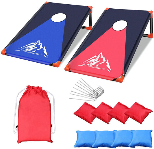 NZQXJXZ Cornhole game outdoor for adults and kids, Portable Cornhole Toss Set with 8 Cornhole bags and carrying bag for outdoor, indoor, backyard, lawn, beach, camping, 3 x 2 ft.