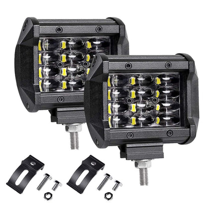 LTPAG auxiliary lights, 2 x 72W Cree LED work lights 4 inches 7200LM 6000K IP68 waterproof off-road floodlight four-row LED headlight work light fog light.