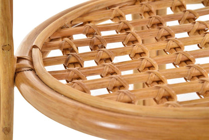 Basket-Outlet Rattan Table/Side Table Round/Coffee Table Rattan Table Shelf (Honey)