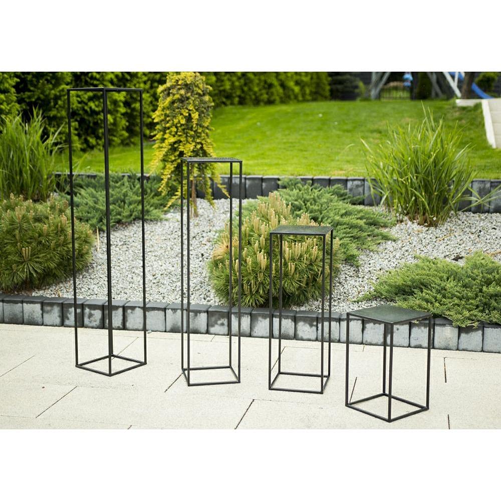 HowHomely Flower Stand Metal Black 70 cm High - Solid and Sturdy Metal Flower Stand - Plant stand for decoration in living room, bedroom, or office.