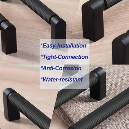 CILEYTION 10 piece handles for kitchen cabinets, 128mm hole spacing in matte black. Kitchen handles in black, furniture handles in black.