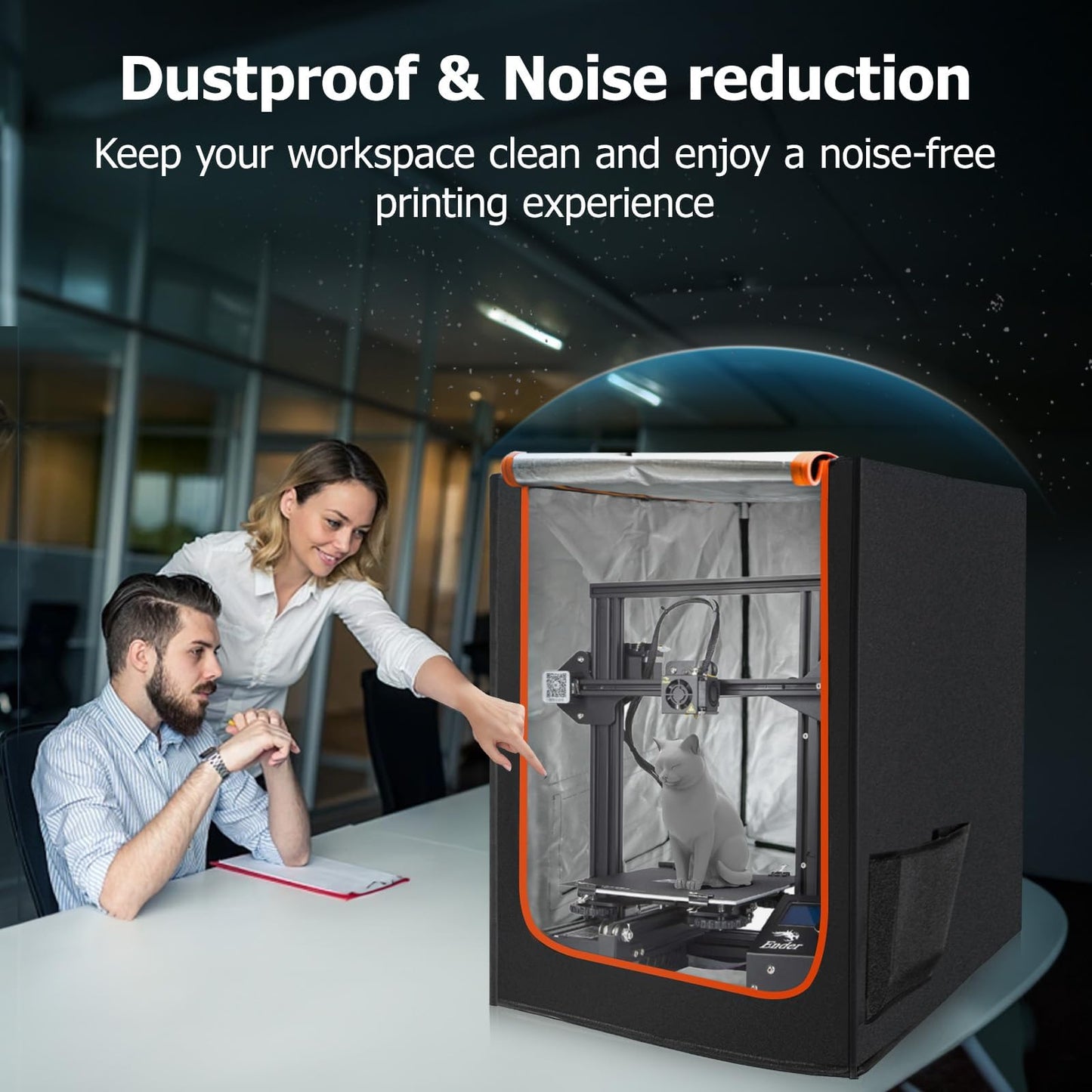 YOOPAI 3D printer enclosure cover with LED light, constant temperature enclosure for Creality Ender 3 V3 SE/KE/Ender 3/Ender 3 V2/Anycubic Kobra/Elegoo, 550 * 650 * 730 mm.