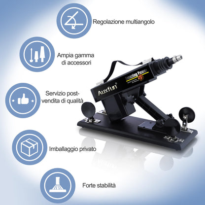 Auxfun Fuck Machine Sex Machine for Women Men, 3XLR Plug Love Machine with 7 Attachments Dildos Masturbator Anal Dildo, Sex Toy.