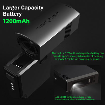 VSGO Electric Air Blower for camera and lenses, keyboards, and other electronic device cleaning. 100,000 RPM high-speed motor, 120 km/h wind speed.