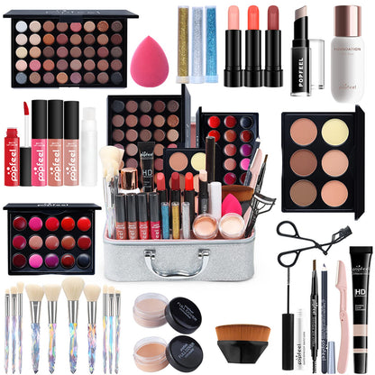 All in One Makeup Set, Makeup Sets, Makeup Kit for Women, Makeup Set Starter Kit Cosmetic Makeup Set with Eyeshadow Palette, Lipstick, Eyeliner, Mascara, Brushes For Women Girls