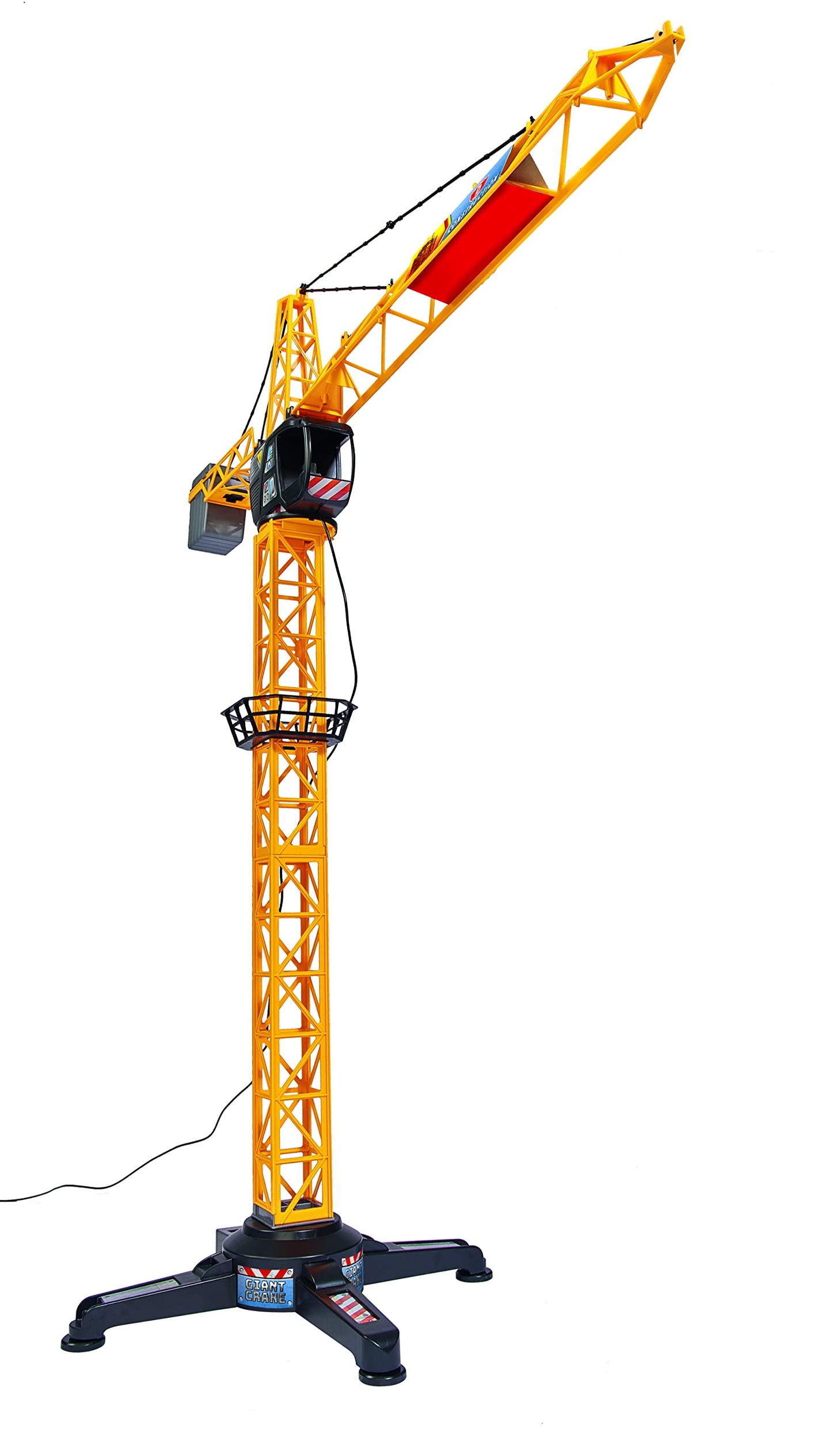 Dickie Toys - Giant Crane 100 cm - Remote-controlled construction crane with large transport bucket and cargo carrier, for children aged 3 years and older, can rotate 350 degrees.