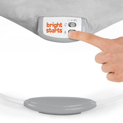 Bright Starts, Disney Baby, Mickey Mouse baby bouncer with soothing vibrations, melodies, detachable toy bar, 3 hanging toys, and more.