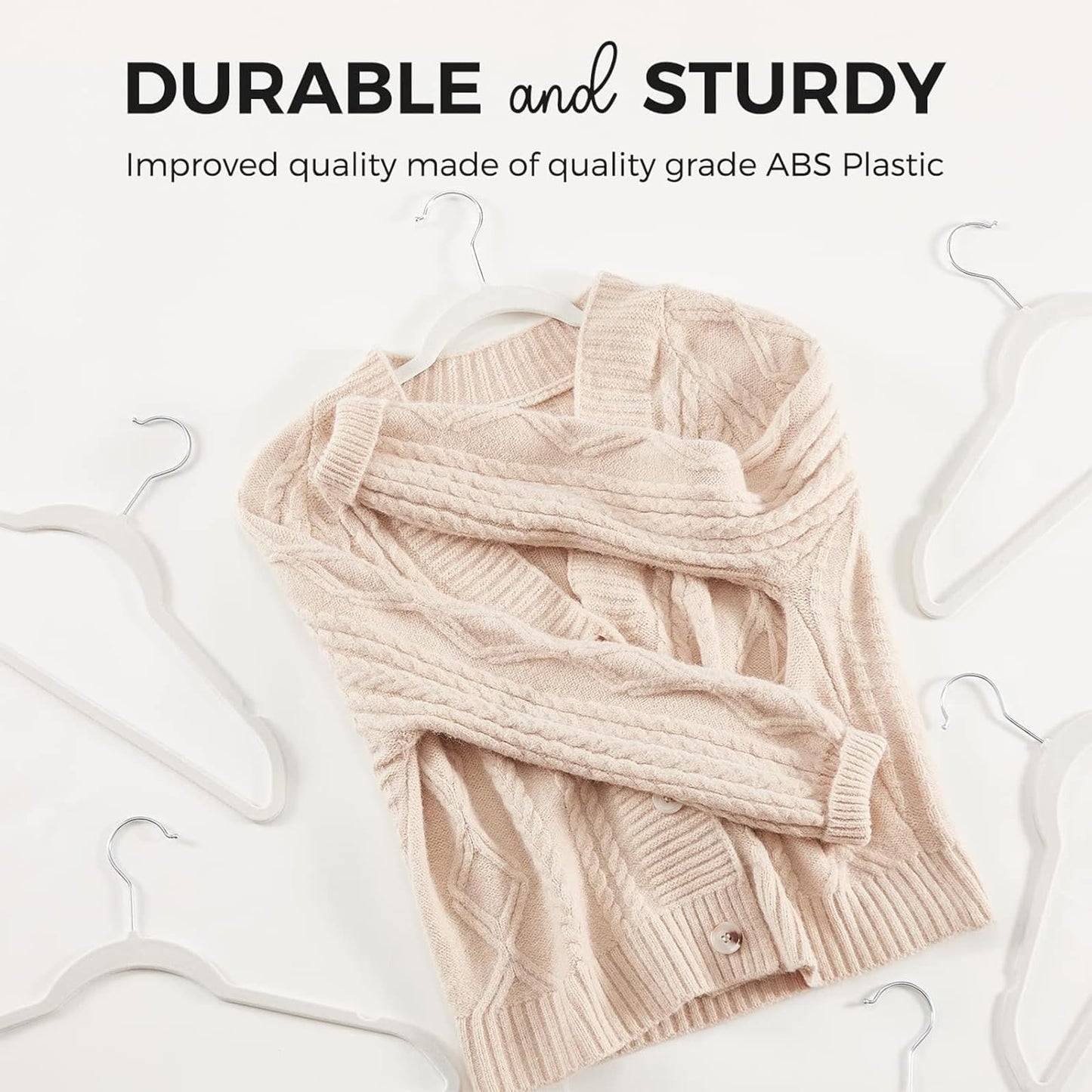 HOUSE DAY White Clothes Hangers 360 Pack, Velvet Hangers Non Slip Felt Hangers - Space Saving, Premium White Suit Hangers, 360° Rotating Hook