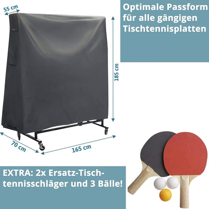Cover table tennis table cover outdoor - PVC coating / bonded seams / ventilation window - cover for table tennis water resistant, UV resistant & winterproof - 185*165*70 cm