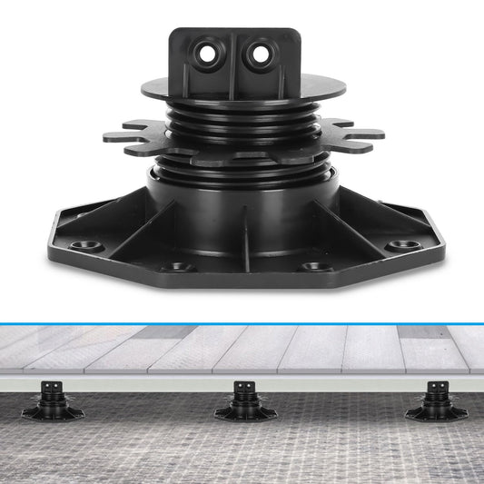 Jiubiaz 10 x Adjustable Pedestal Supports Height Adjustable 18-140 mm for Terrace Substructure Wood WPC, Size: 30-60 mm