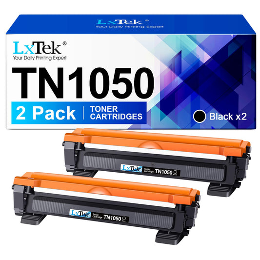 LxTek TN1050 compatible toner cartridge for Brother TN-1050 TN1050 for Brother DCP-1510 DCP-1610W DCP-1612W DCP-1512 MFC-1910W MFC-1810 HL-1110 HL-1212W HL-1210W HL-1112 (Black, 2-pack)