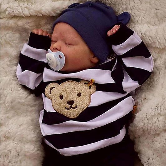 ZIYIUI Reborn Baby 18 Inches 48cm Lifelike Reborn Baby Doll Truly Soft Silicone Vinyl Dolls Look Like Real Newborn Baby Doll (Boys with Closed Eyes)