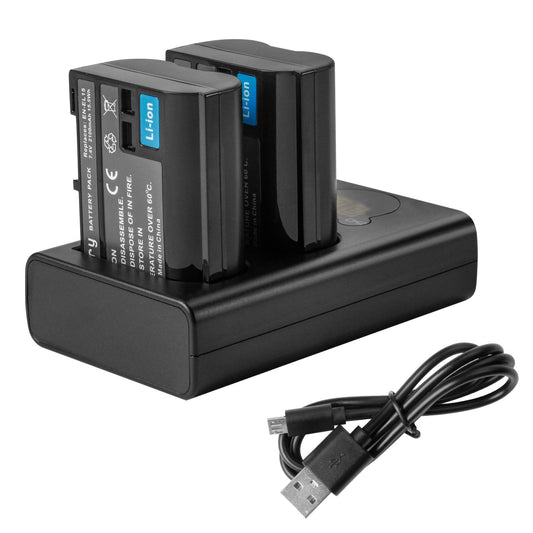 2X EN-EL15 EN-EL15A Battery Replacement Compatible with Nikon d750 d7200 d7100 d800 d850 d810 d610 d500 and More