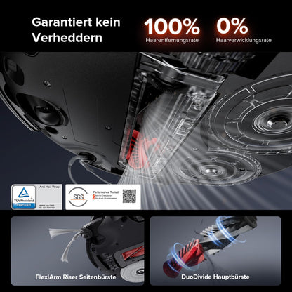 Roborock Saros 10R robotic vacuum cleaner with mopping function and customizable mop, 7.98cm Ultra-Slim Design, StarSight System 2.0, Zero-Tangle System