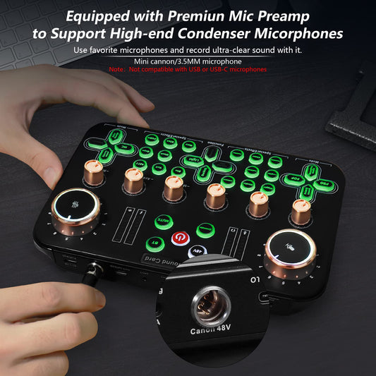 ALLWIN Streaming Microphone, Podcast Microphone Set K600 DJ Mixer Audio Interface With XLR Cardioid Condenser Microphone Podcast Production Studio For Live Streaming/PC/Recording