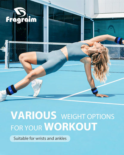 Fragraim ankle weights, wrist weights 4KG 1 pair, leg weights, weight cuffs hand and foot weights - for fitness, exercising, running, gymnastics.