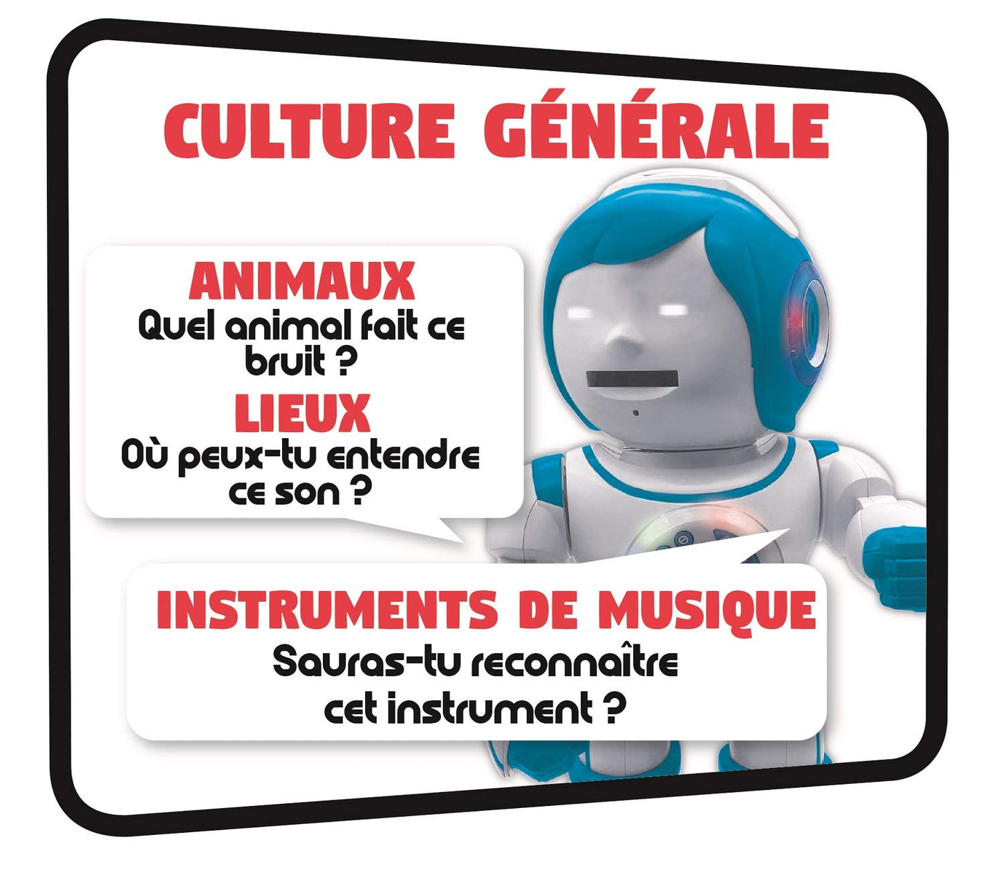 Lexibook Powerman Kid - educational robot, bilingual French/English, with remote control - programmable, dances, plays music, tells stories, 450+ quiz, records 4+.