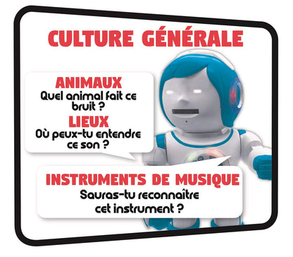 Lexibook Powerman Kid - educational robot, bilingual French/English, with remote control - programmable, dances, plays music, tells stories, 450+ quiz, records 4+.