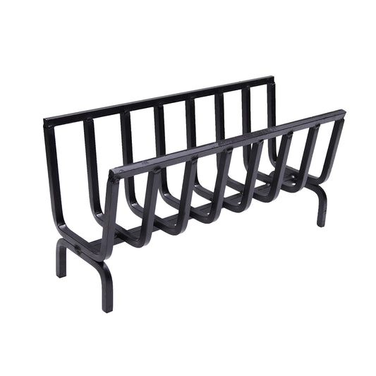 Bongiovanni Foundry | Wood Burner | Indoor Wood Rack | Outdoor Wood Rack | Fire Pit | made of iron for fireplace and grill (56 x 20 x 28 h)