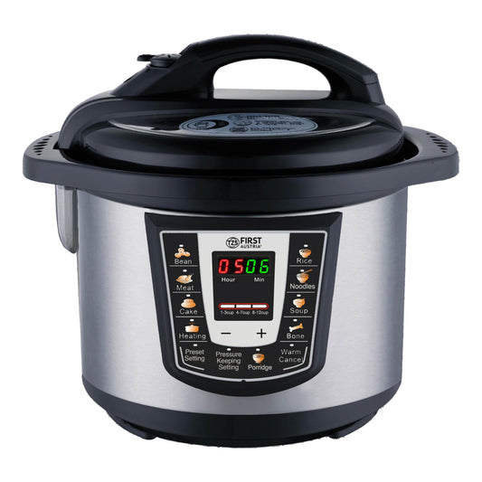 TZS First Austria - Electric Pressure Cooker 6L with 9 auto programs - Multicooker 1000W Multicooker as Rice Cooker, Steamer, Crock Pot etc. - Electric Multivarka Pressure Cooker including recipe book.