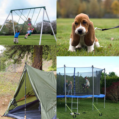 Jayzod Trampoline Anchor 15 Inch Set with 4 Tent Pegs Heavy Duty Trampoline Anchor Kit Swing for Metal Swing Set - Strong Wind