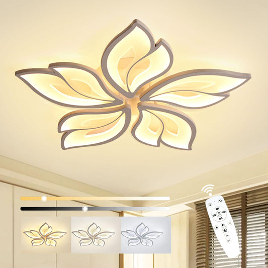 Sky angle LED Ceiling Light with Remote Control Dimmable Bedroom Lamp, Creative Flower Shape Design Living Room Ceiling Light (5 Heads/Ø63cm/24.8in)