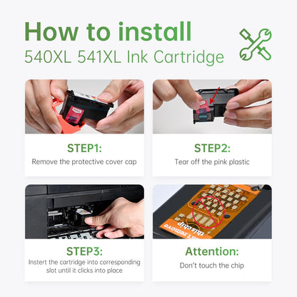 Lemero 540XL 541XL cartridges compatible with Canon printer cartridges 540 541 XL multipack PG-540 CL-541 for Canon Pixma TS5150 TS5151 MG3650S MG3650 MG3150 MG3250 MG3550 MG3600 (Black/Color, 2-Pack)