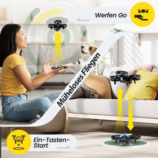 Holy Stone HS210 Mini Drone for Kids, RC Quadcopter Nano Drone with 3 Batteries 21 Min. Long Flight Time, Altitude Hold, 360° Rolls, Headless Mode, One Key Start Indoor Gift for Beginners, Blue, C0