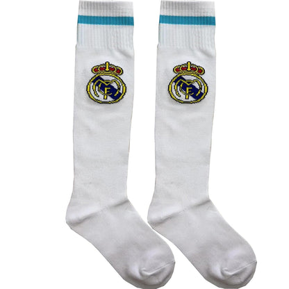 BlackAzat 2023/2024 Madrid #7 Vini Jr. Vinicius Kids Soccer Jersey Special, Shorts Socks Youth Sizes (White,24)