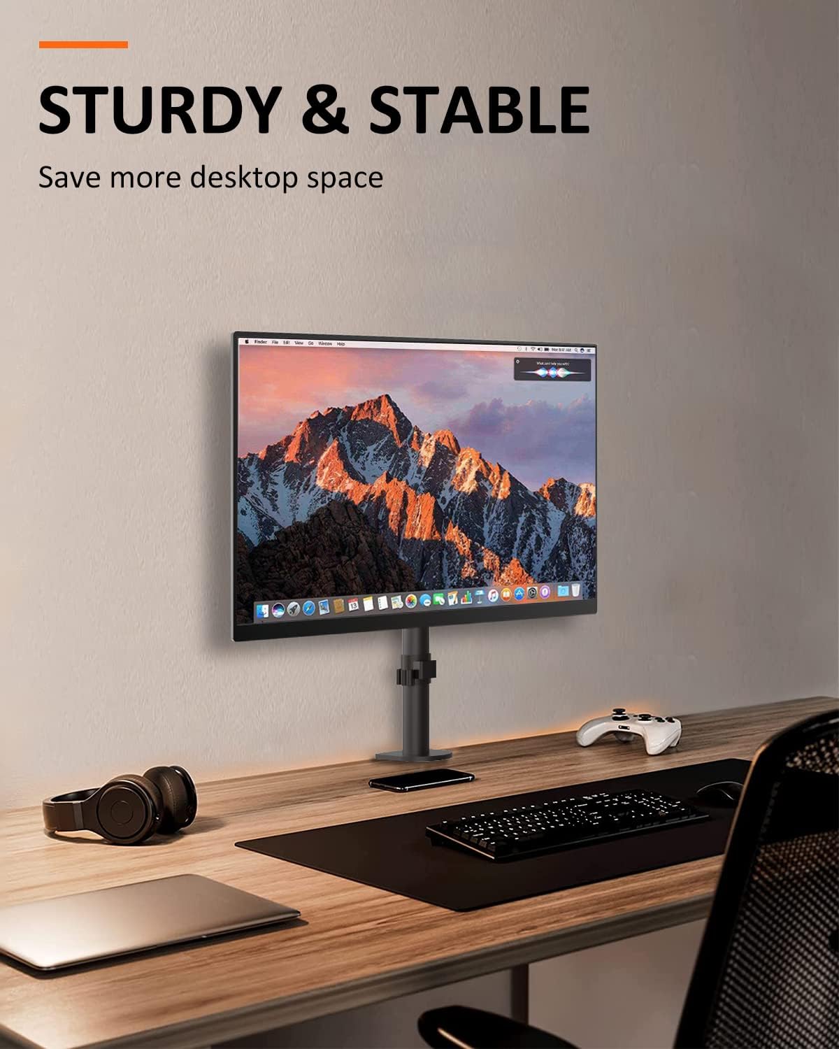 Suptek Monitor Mount for 13-27 inch Screens Monitor Stand Tilt Swivel Height Adjustable MD9401