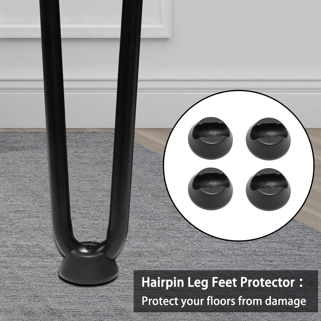 Signstek Table Legs Furniture Legs Metal Hairpin Legs Two-Rod Hairpin Table Legs 70cm/28’’ for coffee tables, modern desks, window ledges, or chairs