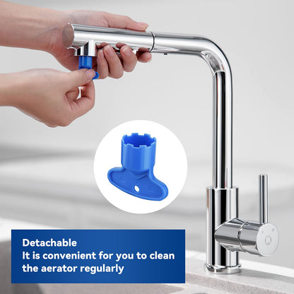 Pull-Out Kitchen Faucet, CECIPA High Pressure Kitchen Tap with Sprayer, Kitchen Mixer Tap with 2 Spray Modes, Single Lever Sink Mixer Stainless Steel Brushed, 360° Rotatable, Chrome