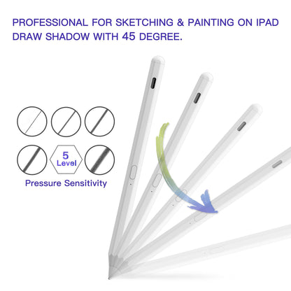 With tilt and palm rejection stylus pen for Apple iPad (2018 and newer) 6/7/8/9th generation, iPad Pro 12.9 (3/4/5th gen) /pro 11", Air 3/4/5, Mini 5/6, digital iPad pen pencil input pens.