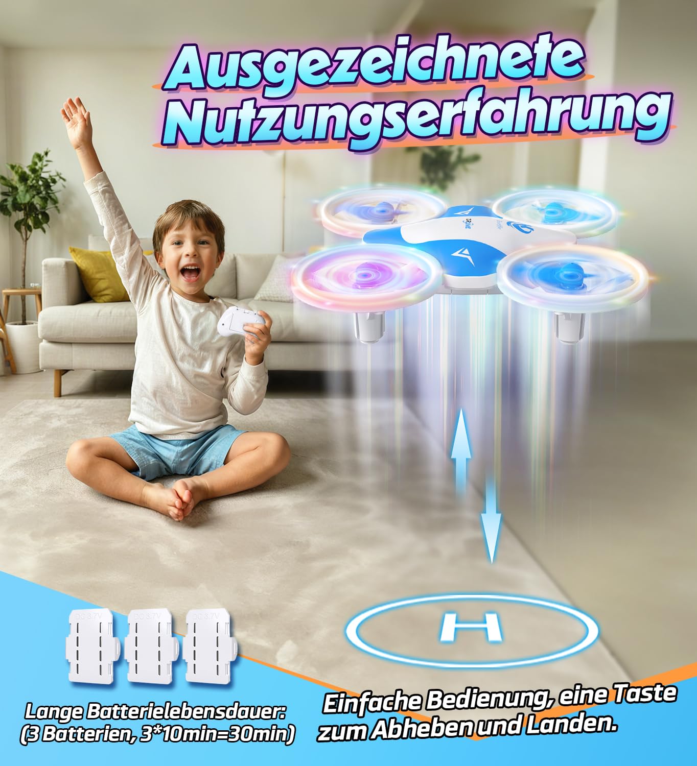 Korffe Mini Drone for Kids Toy for 6 7 8 9 10+ Years Old Boys, RC Airplane Toy Drone for Kids and Beginners with LED Lights Indoor & Outdoor Gifts for Boys and Girls