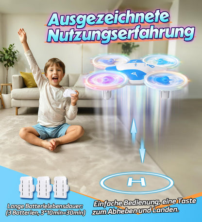 Korffe Mini Drone for Kids Toy for 6 7 8 9 10+ Years Old Boys, RC Airplane Toy Drone for Kids and Beginners with LED Lights Indoor & Outdoor Gifts for Boys and Girls
