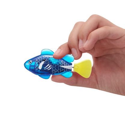 ROBO ALIVE Robo Fish Series 3 Robot Fish, 2-pack, blue and red, swims in multiple directions, battery operated, toy fish, pool toy & Robot Turtle (2-pack, green & pink)