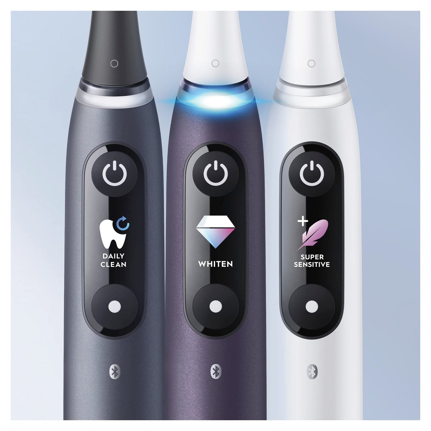 Oral-B iO Series 8 Electric Toothbrush, 2 brush heads, 6 cleaning modes, color display & travel case, gift for men/women, Designed by Braun, violet ametrine.