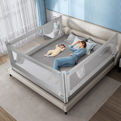 Sinbide bed rail, 150cm/180cm/200cm/220cm children's bed rail, foldable bed guardrail for kids, bedroom accessory for boys and girls (gray, 200cm)