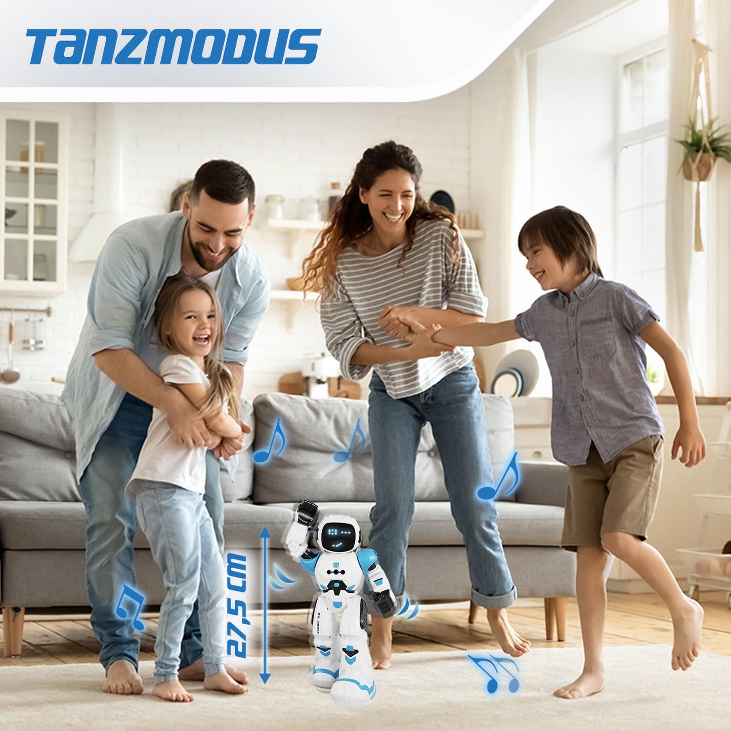 Xtrem Bots - Robbie | Robot for Kids 6+ | Programmable, remote-controlled robot with 50 moves | Toy for boys aged 5+ | Gift for 5-year-old boy