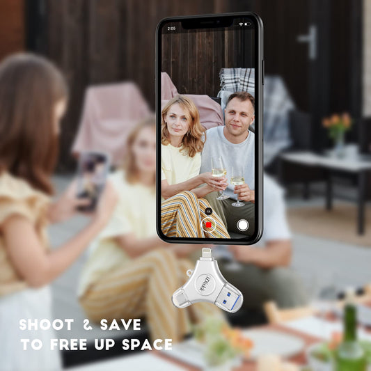 iDiskk 256GB 3-in-1 Type-C Photo Stick for iPhone, MFi-certified Lightning USB Stick for iPad, iPhone storage compatible with USB-C mobile phones, iOS Mac PCs, and iPhone/iPad stick.