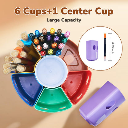 GAMENOTE Rotating Pen Holder Desk Organizer - Kids Desk Container for Tidying up and Storing, Revolving Shelf for Office Supplies School Supplies Craft Storage (Small)