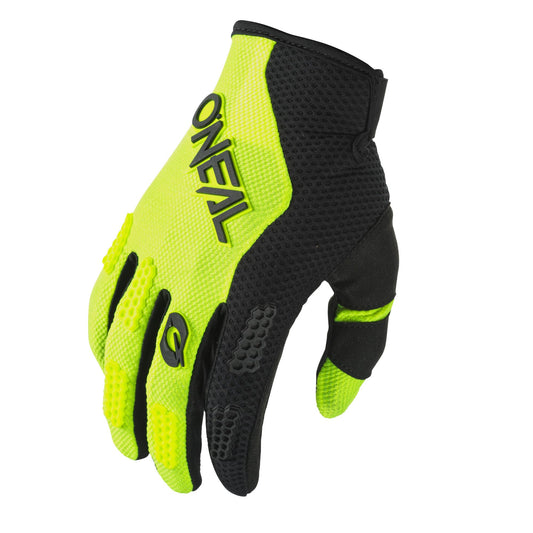 O'NEAL | Bike & Motocross Gloves | MX MTB FR Downhill | Fit, Breathable Material | Element Glove RACEWEAR V.24 | Adult | Black Neon-Yellow | Size XL