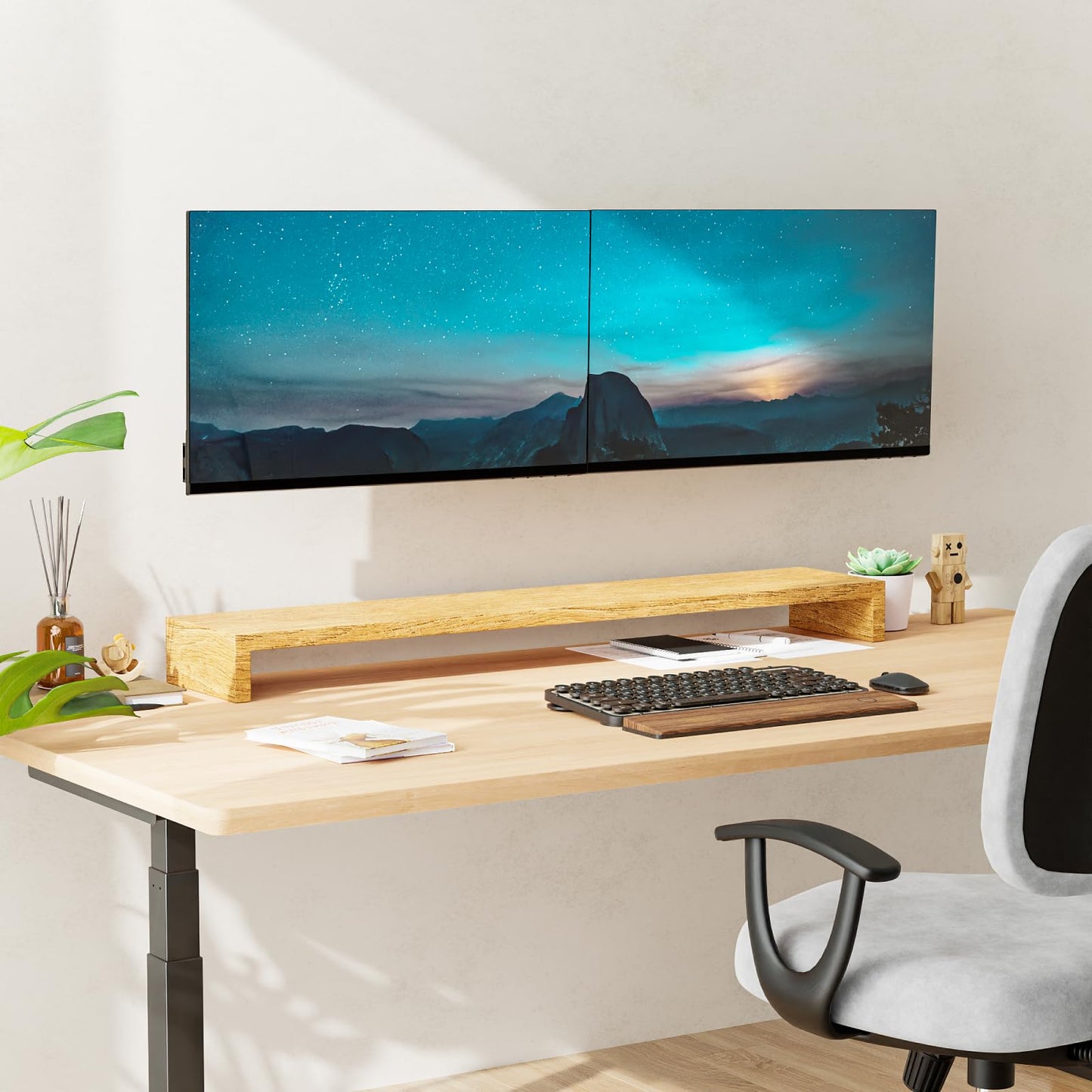 Dual Monitor Mount Adapter for Monitor 13-27 inches, Dual Monitor Adapter for Monitor Mount Arms for Computer Monitors, Max. 10kg, VESA 75x75/100x100mm