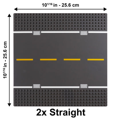 Apostrophe Games Classic Building Brick Baseplate compatible with all major brands (Roads 6-Pack)
