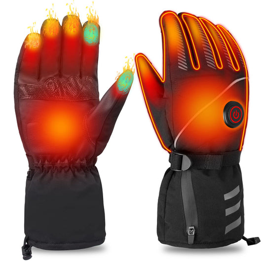 Moteoza Heated Gloves for Men Women with Rechargeable Battery 4000mAh, Waterproof Electric Heated Ski Gloves Motorcycle Gloves